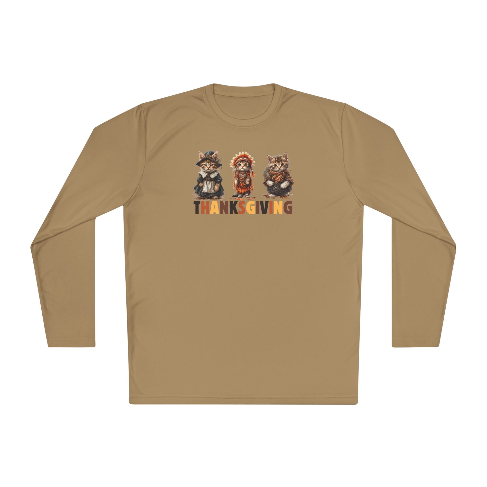Thanksgiving Cat Themed Unisex Long Sleeve Tee