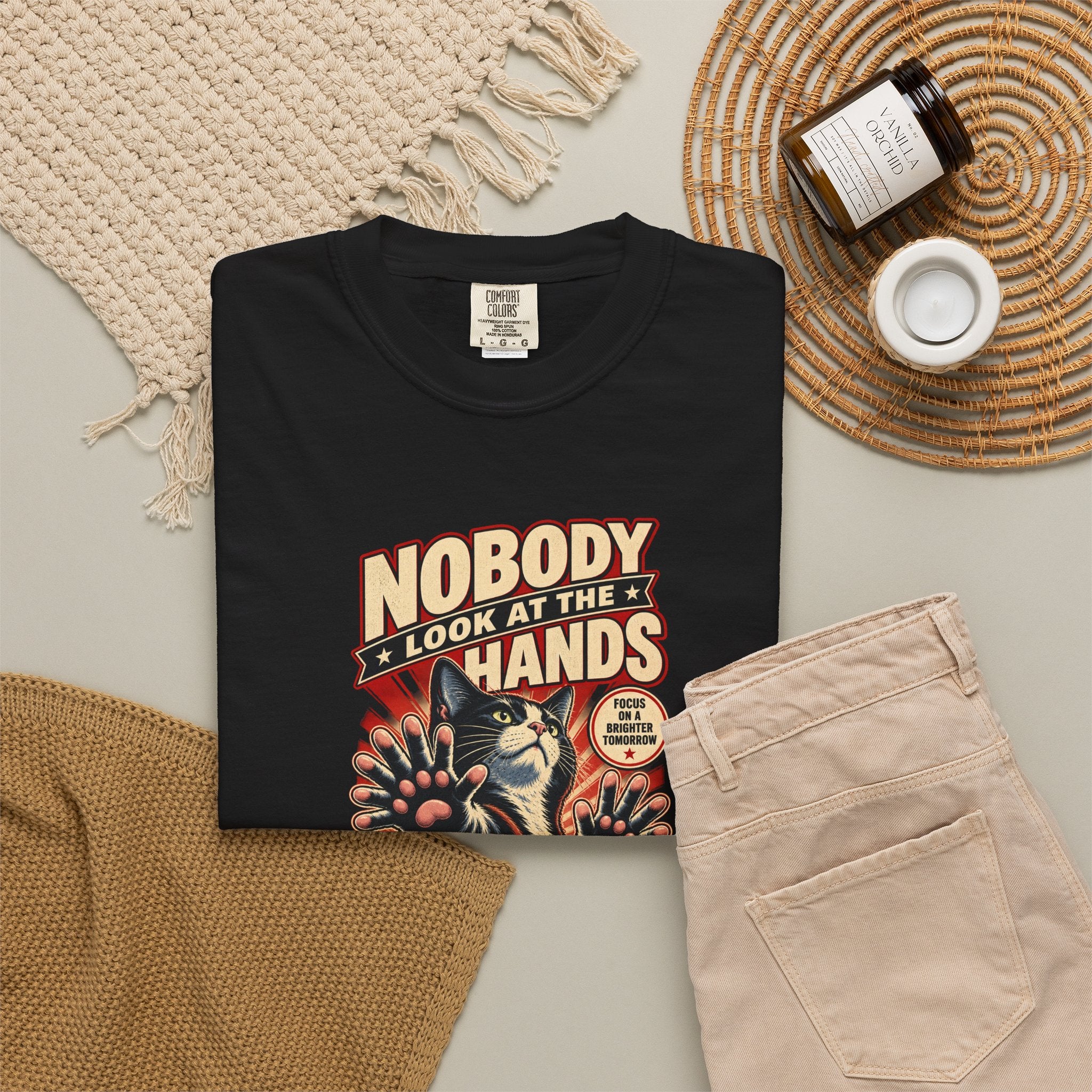 Nobody Look at the Hands AI Slop Comfort Colors T-Shirt
