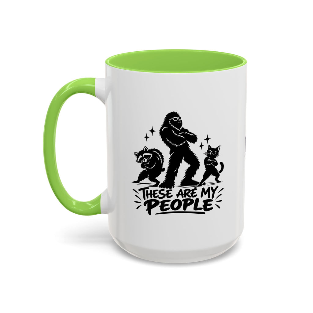 These Are My People Bigfoot, Raccoon & Cat Accent Coffee Mug | 11oz & 15oz