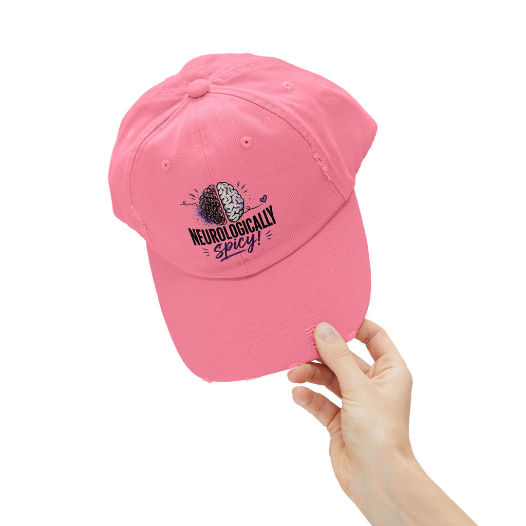 Neurologically Spicy Distressed Cap | Epilepsy Awareness Brain Hat