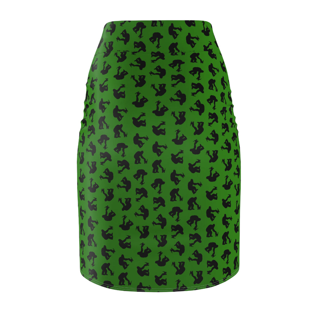 Bigfoot and Kitty Green Pencil Skirt