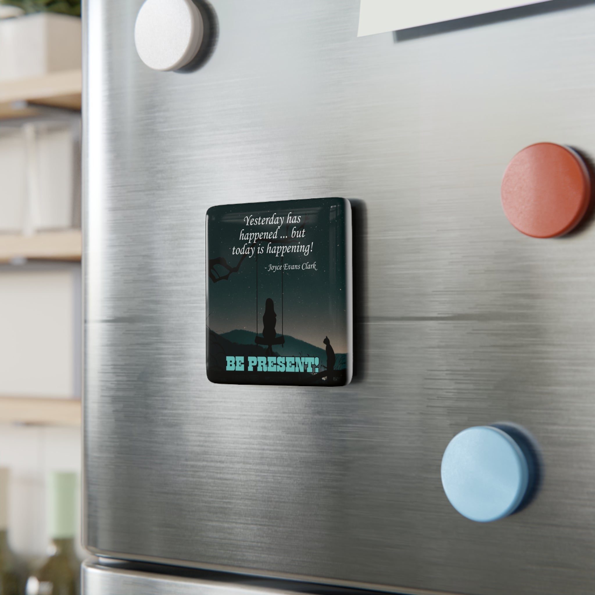 Photo depicting the ​Happening Magnet, Square from EpiAl's Shop.