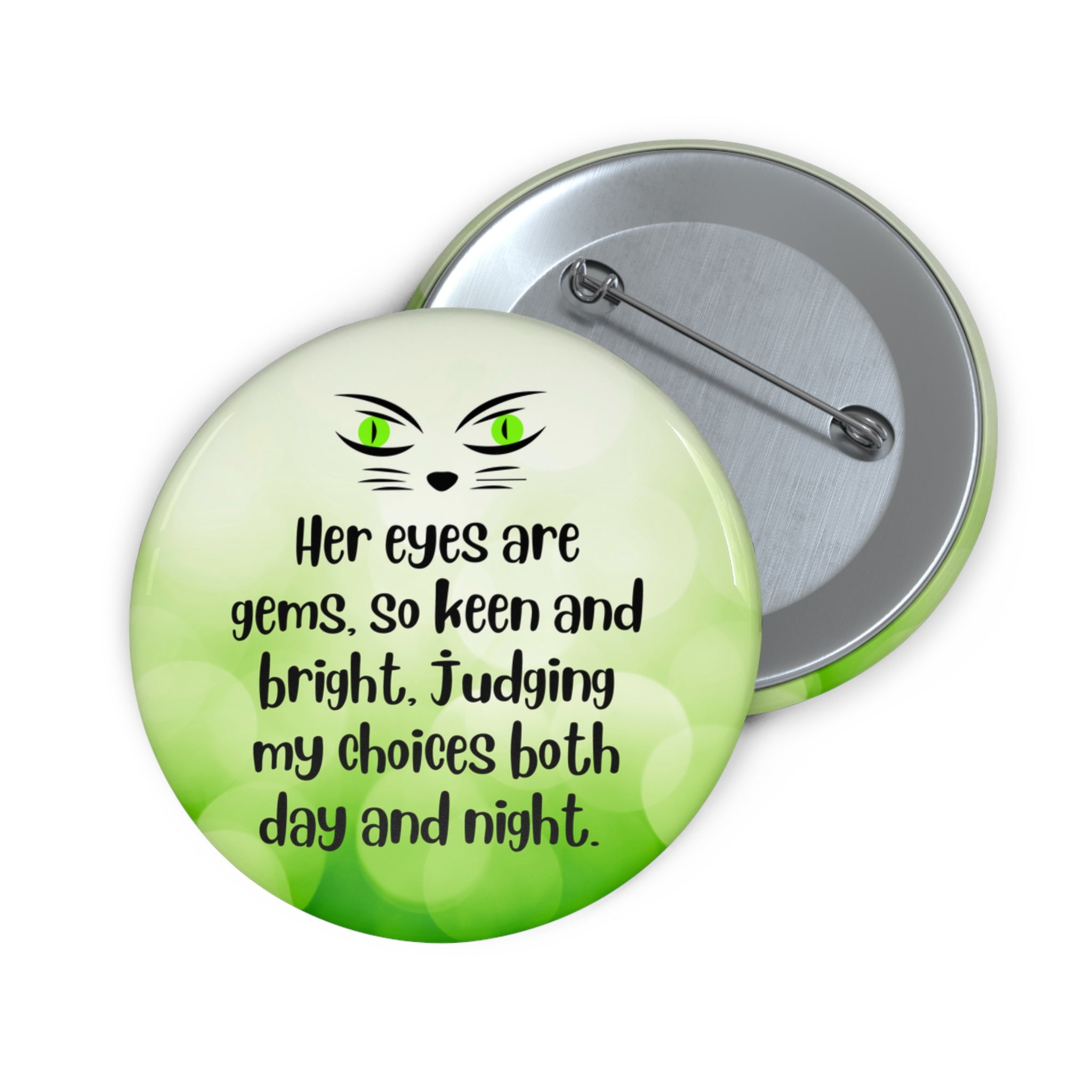 Photo depicting the ​Judging Eyes Pin Buttons from EpiAl's Shop.