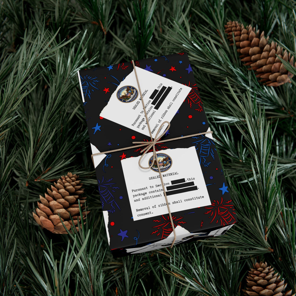 Classified Celebration Gift Wrap – Patriotic Parody Fireworks Wrapping Paper