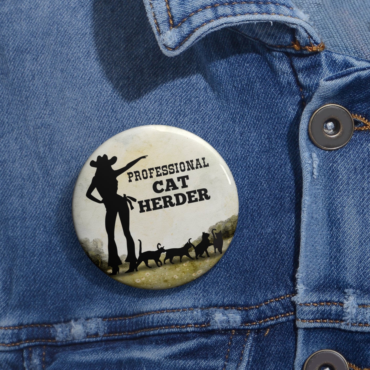 Professional Cat Herder Pin Buttons