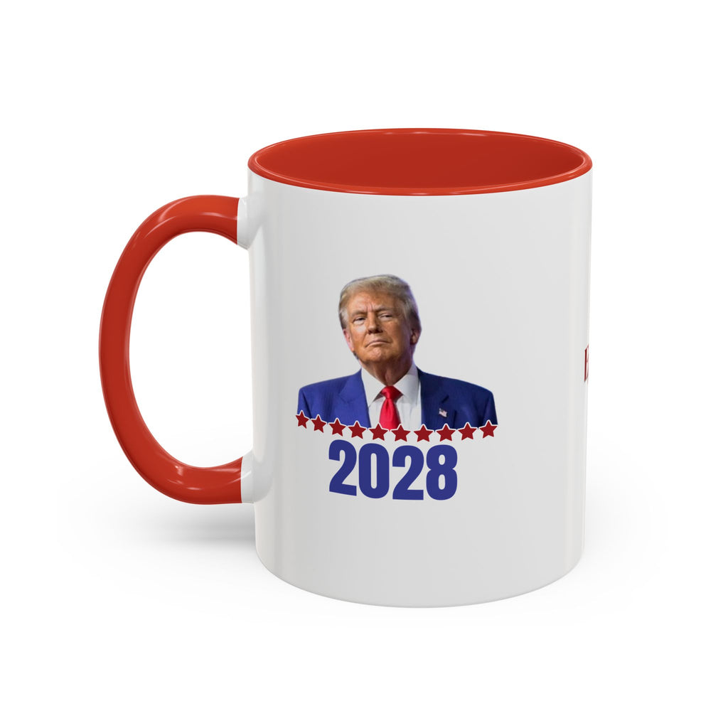 Trump 2028 Accent Coffee Mug - Ceramic Mug for Political Enthusiasts