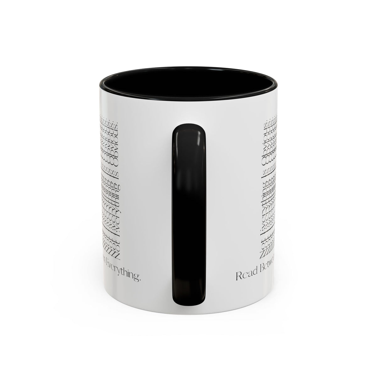 Read Between Everything Mug | Hidden Message True Crime & Social Media Coffee Cup, 11/15oz