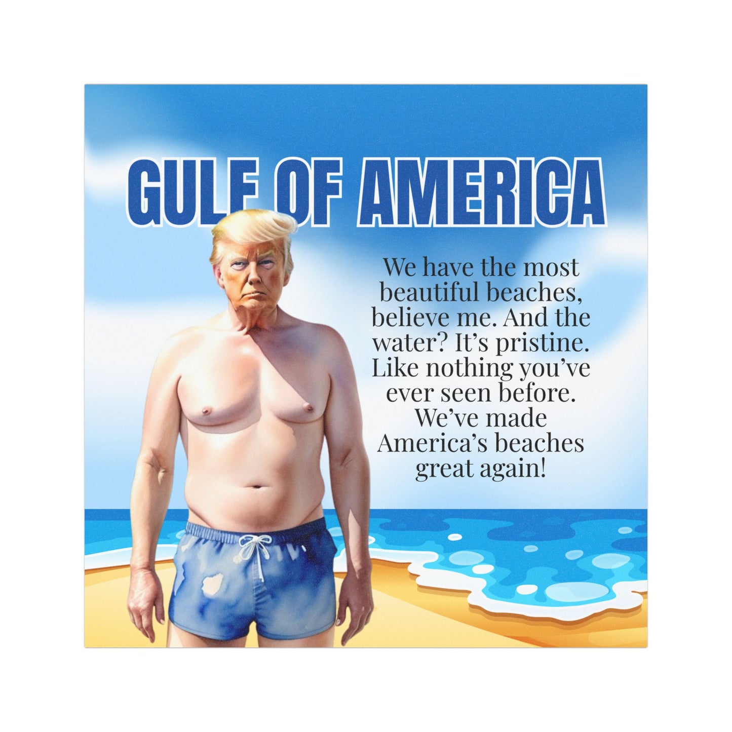 Trump Beaches Great Again Car Magnet - Gulf of America