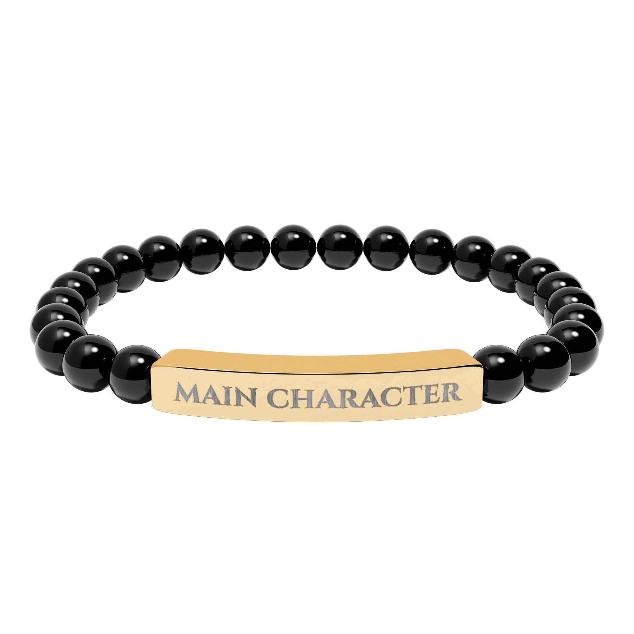 Main Character Natural Stone Engraved Bar Bracelet