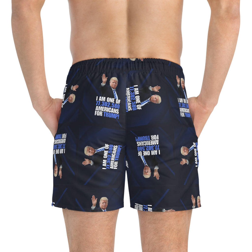 American for Donald Trump Swim Trunks - Fun Pool Wear for Supporters Printify