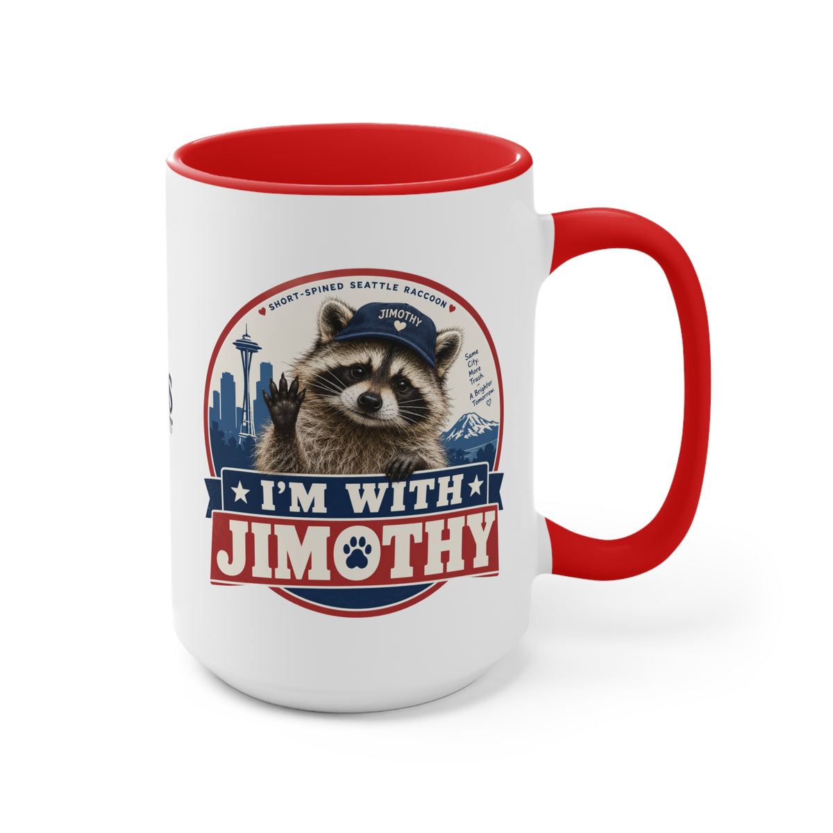 I’m With Jimothy Raccoon Accent Coffee Mug