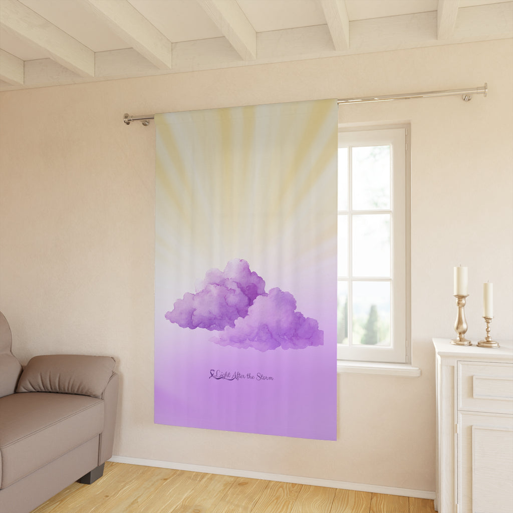 “Light After the Storm” Blackout Curtain Panel – Purple Clouds & Sunrise