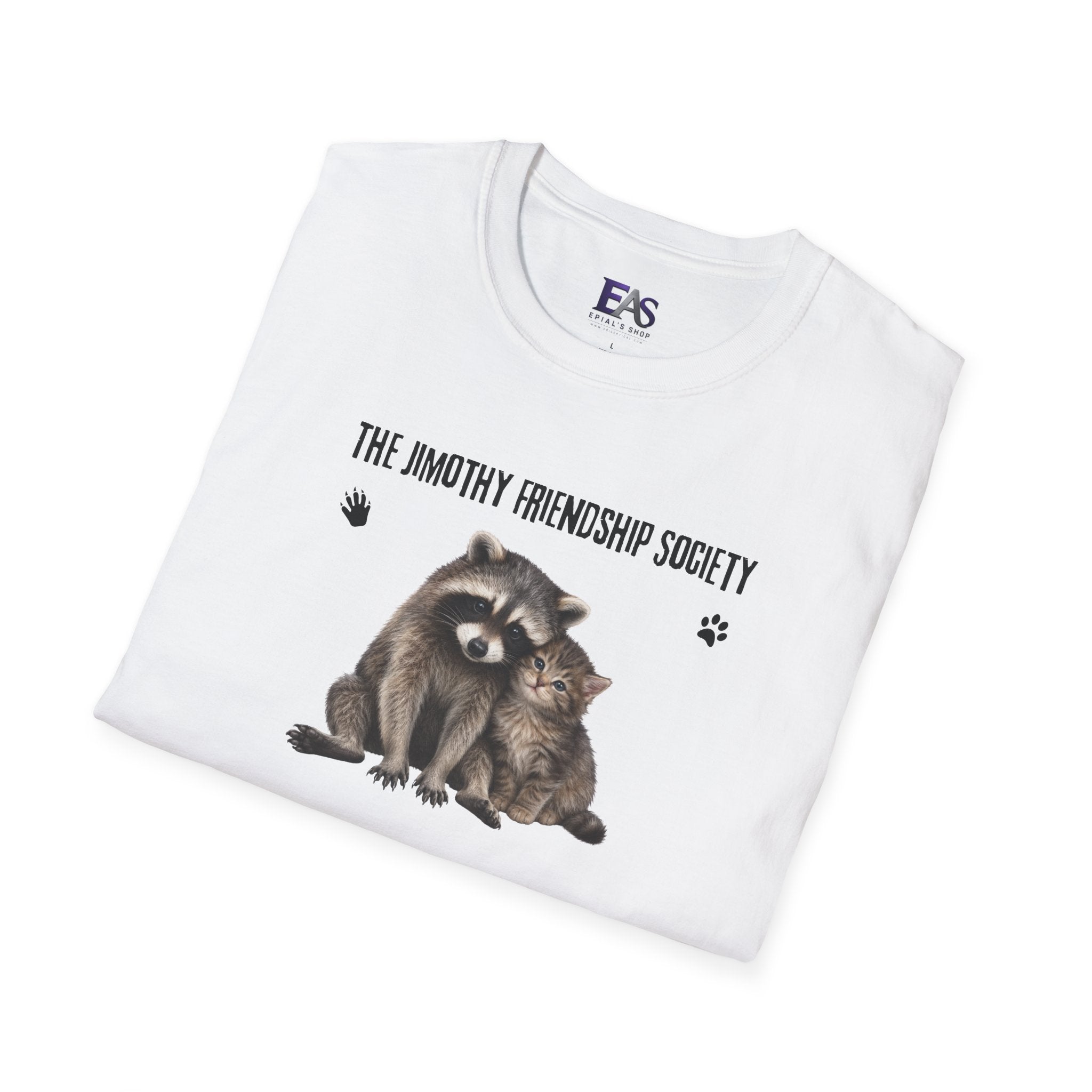 The Jimothy Friendship Society T-Shirt | Raccoon and Kitten Tee