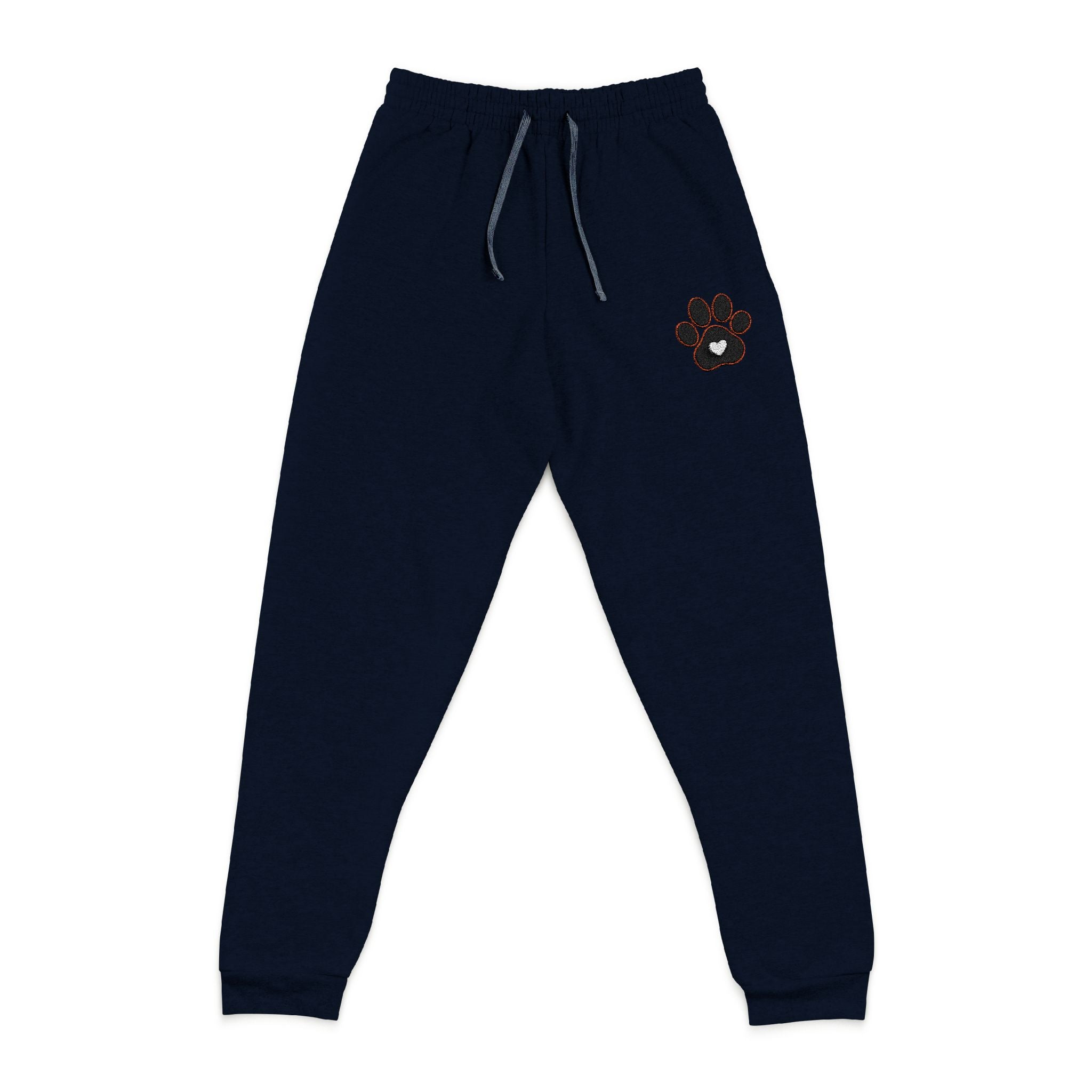 Paw Heart Embroidered Fleece Joggers
