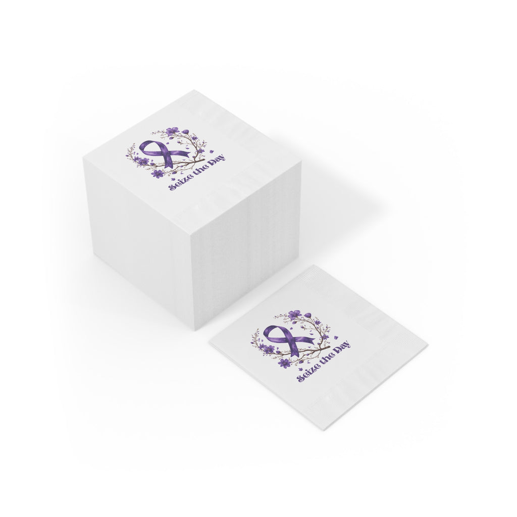 Purple Floral Seize the Day Napkins – Perfect for Celebrations