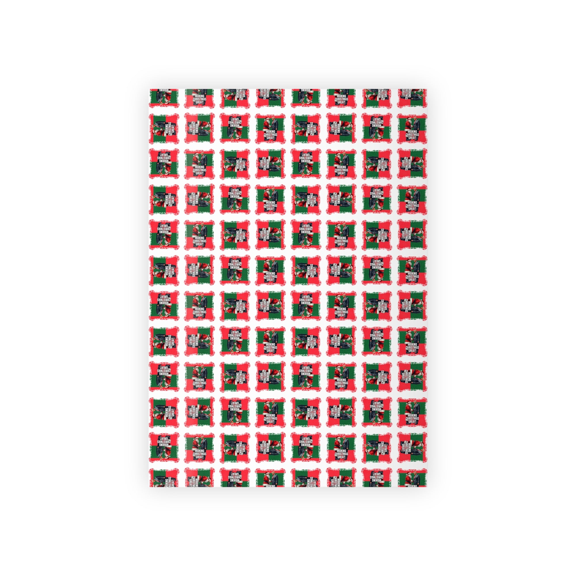 Festive Santa Trump Holiday Gift Wrapping Paper Roll
