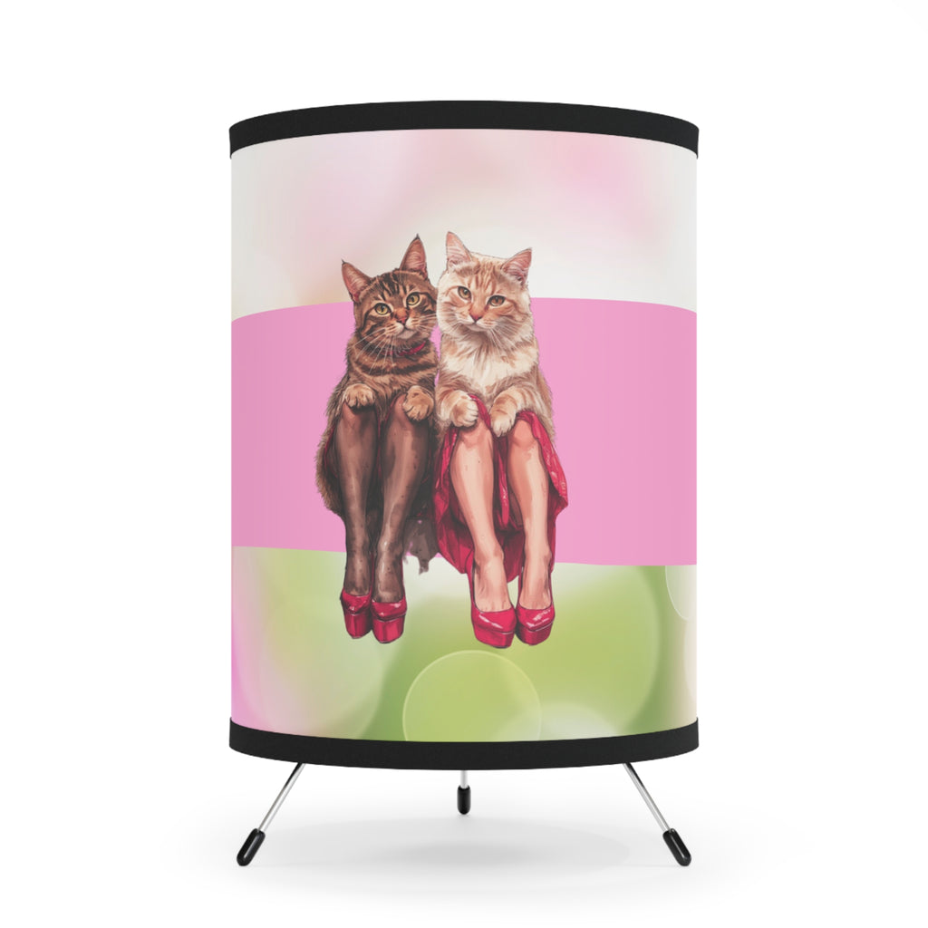 Chic Heeled Cats Tripod Lamp, Unique Gift for Cat Lovers