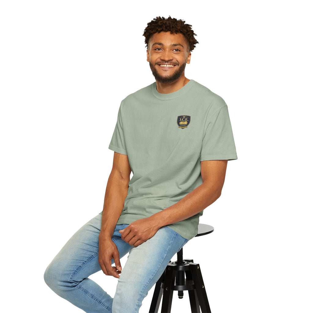 I.C.E. Badge T-Shirt | Institute of Cozy Excellence Parody Tee