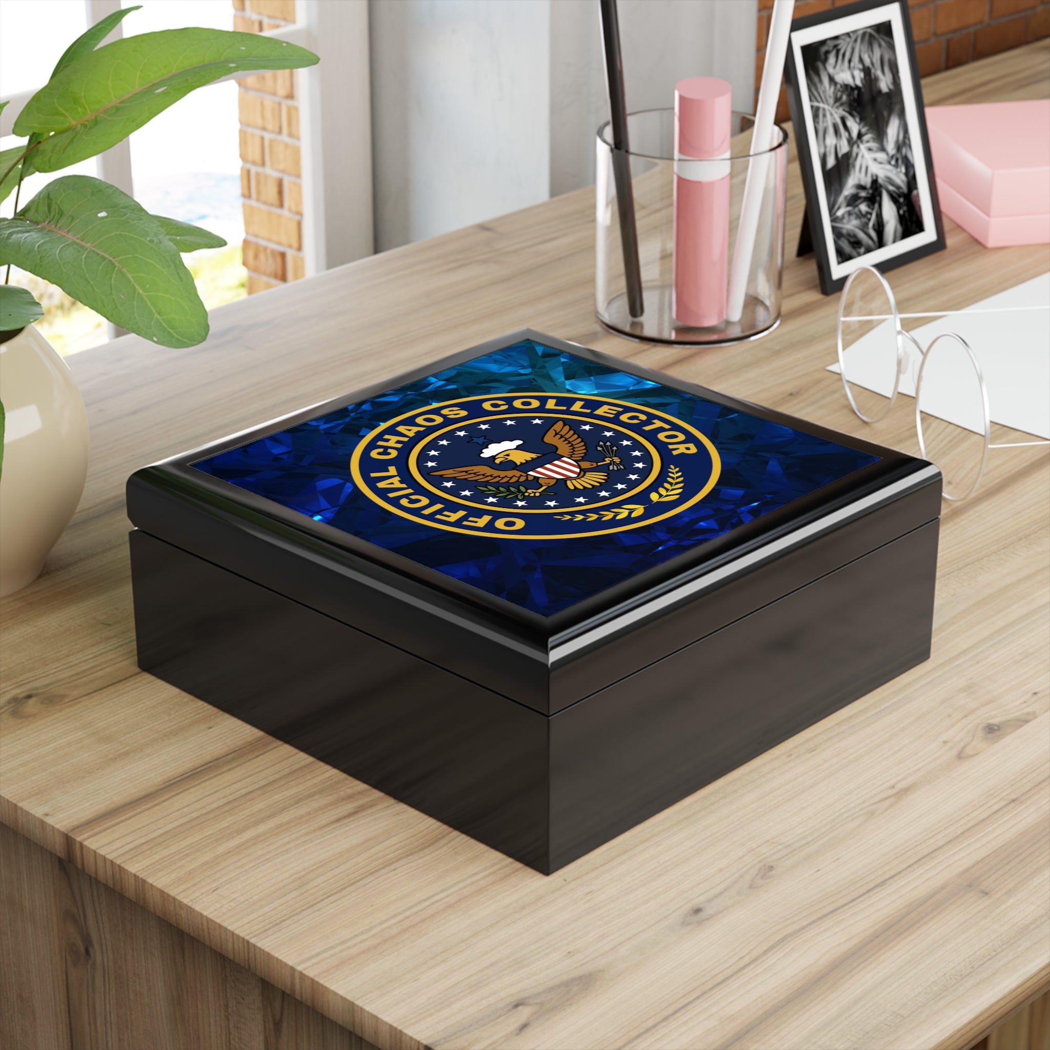 Blue Crystal Presidential Parody Jewelry Box