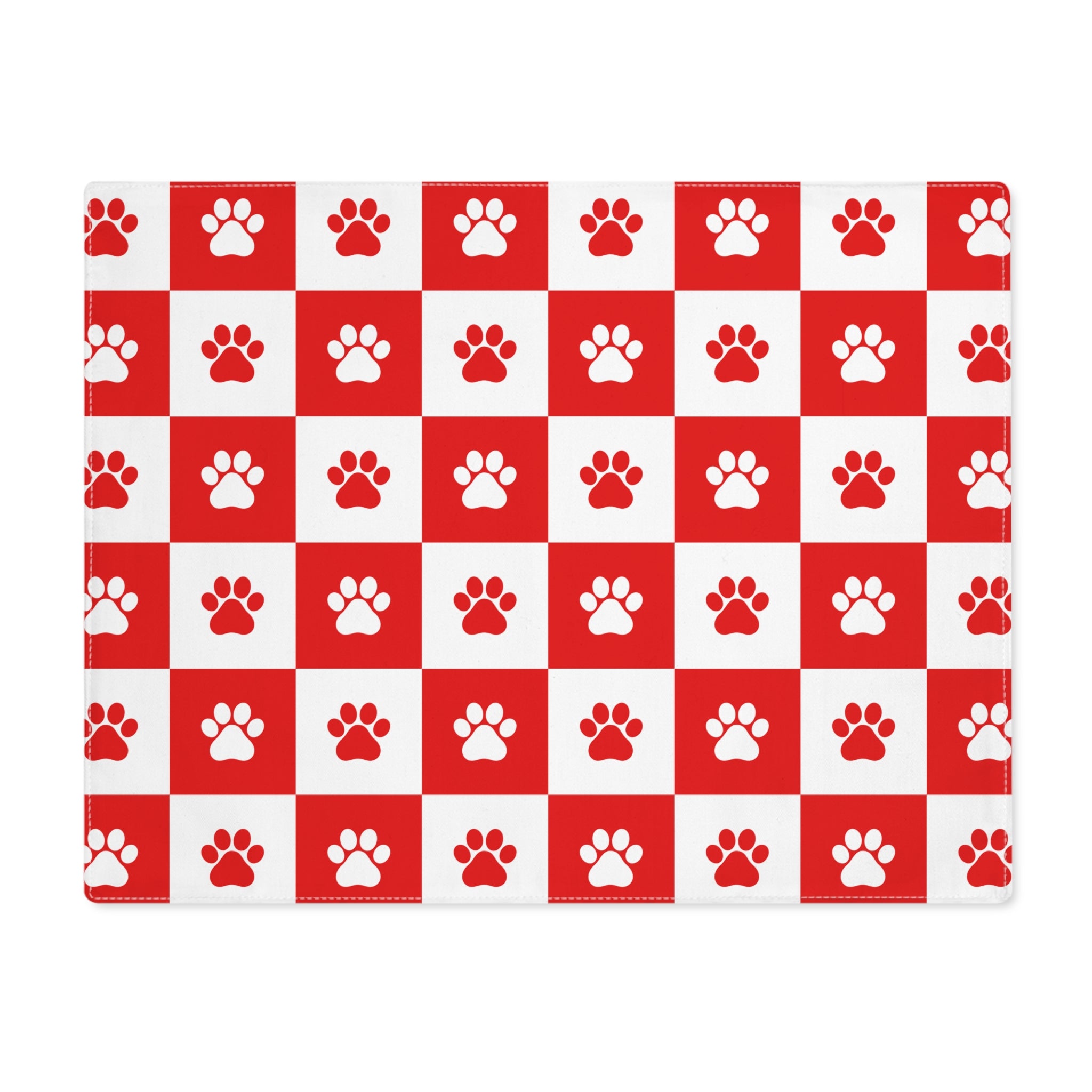 Red & White Paws Placemat, 1pc - EpiAl's Shop