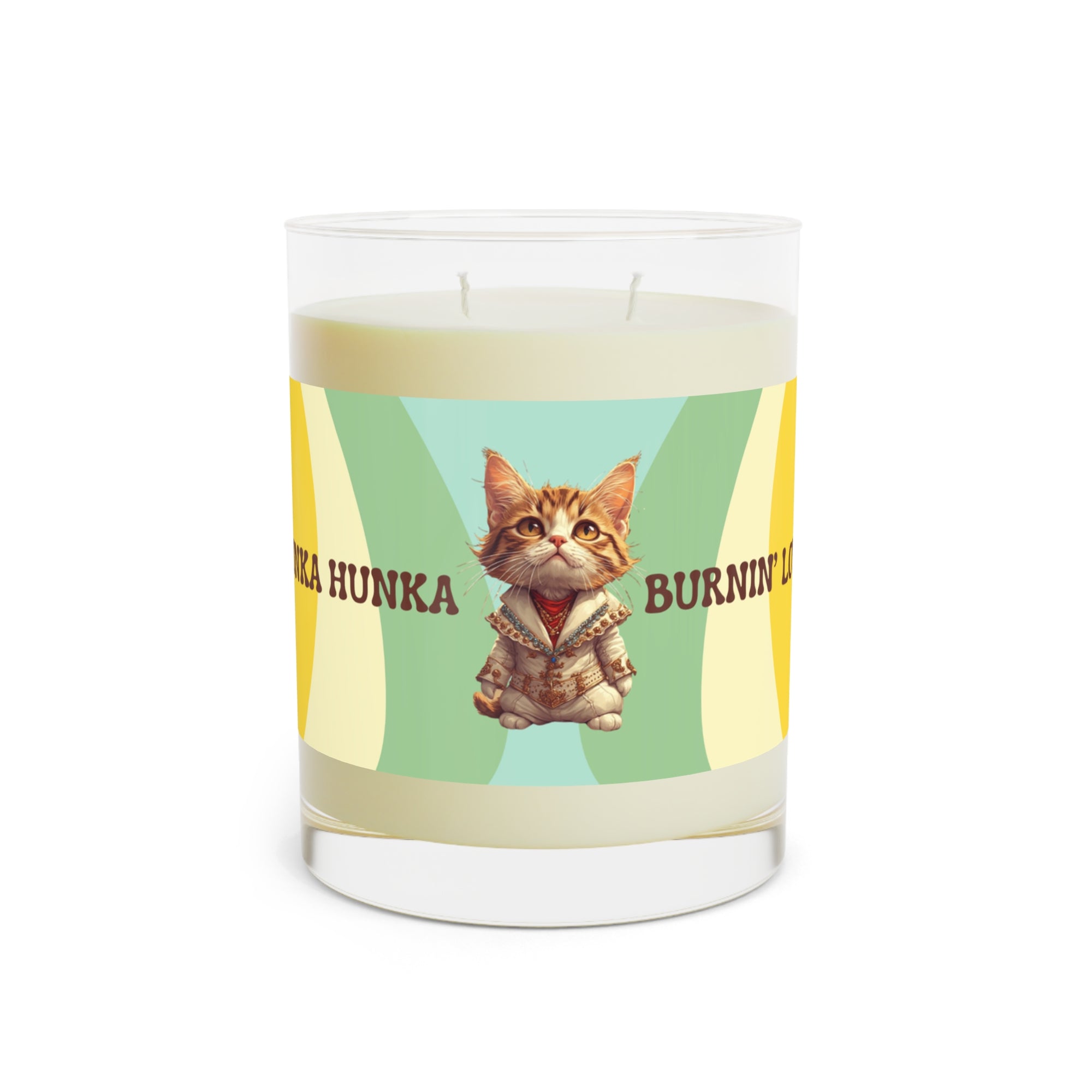 Hunka Hunka Burnin' Love Elvis Cat Scented Candle - 11oz Glass Candle