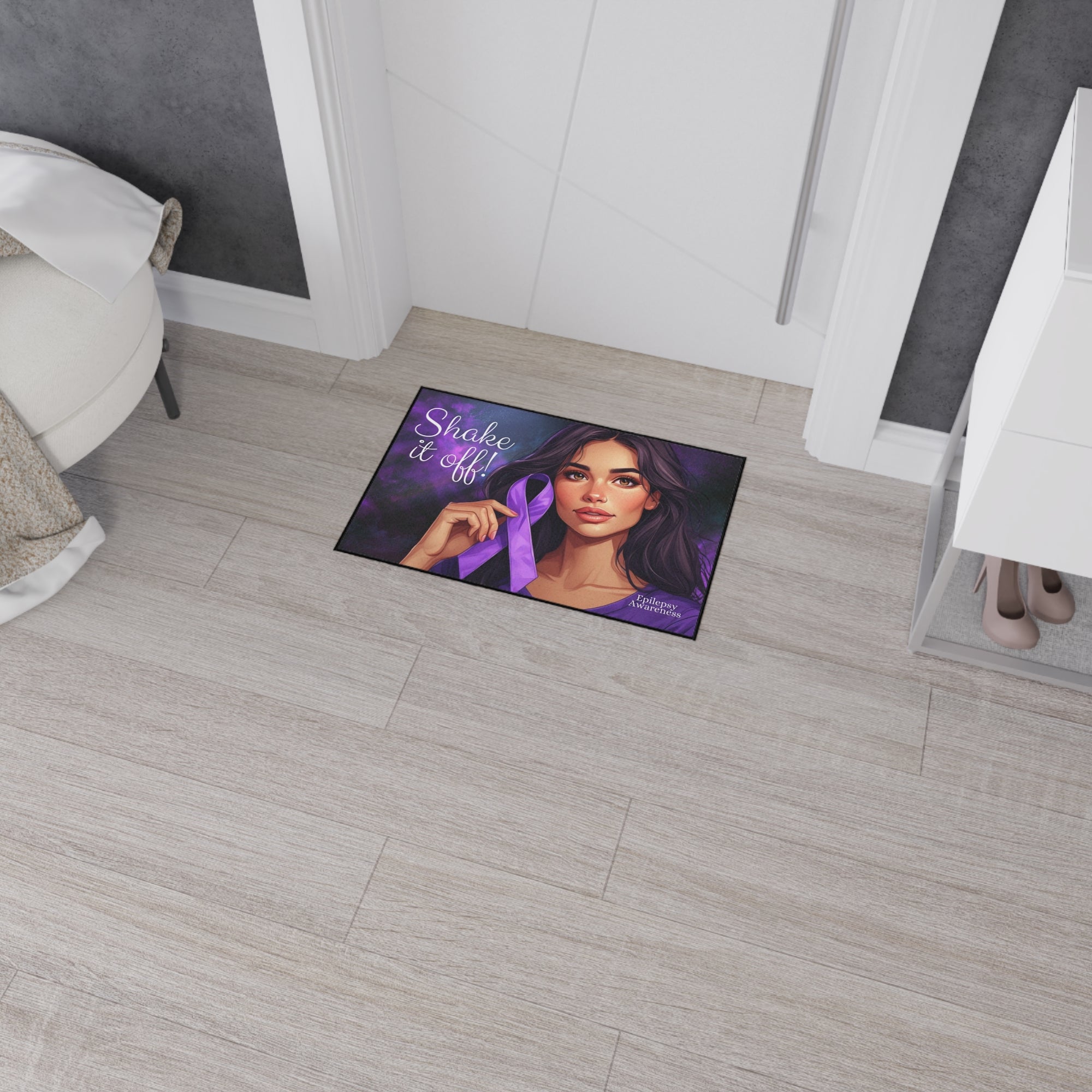 Epilepsy Awareness Heavy Duty Floor Mat, Shake It Off Design