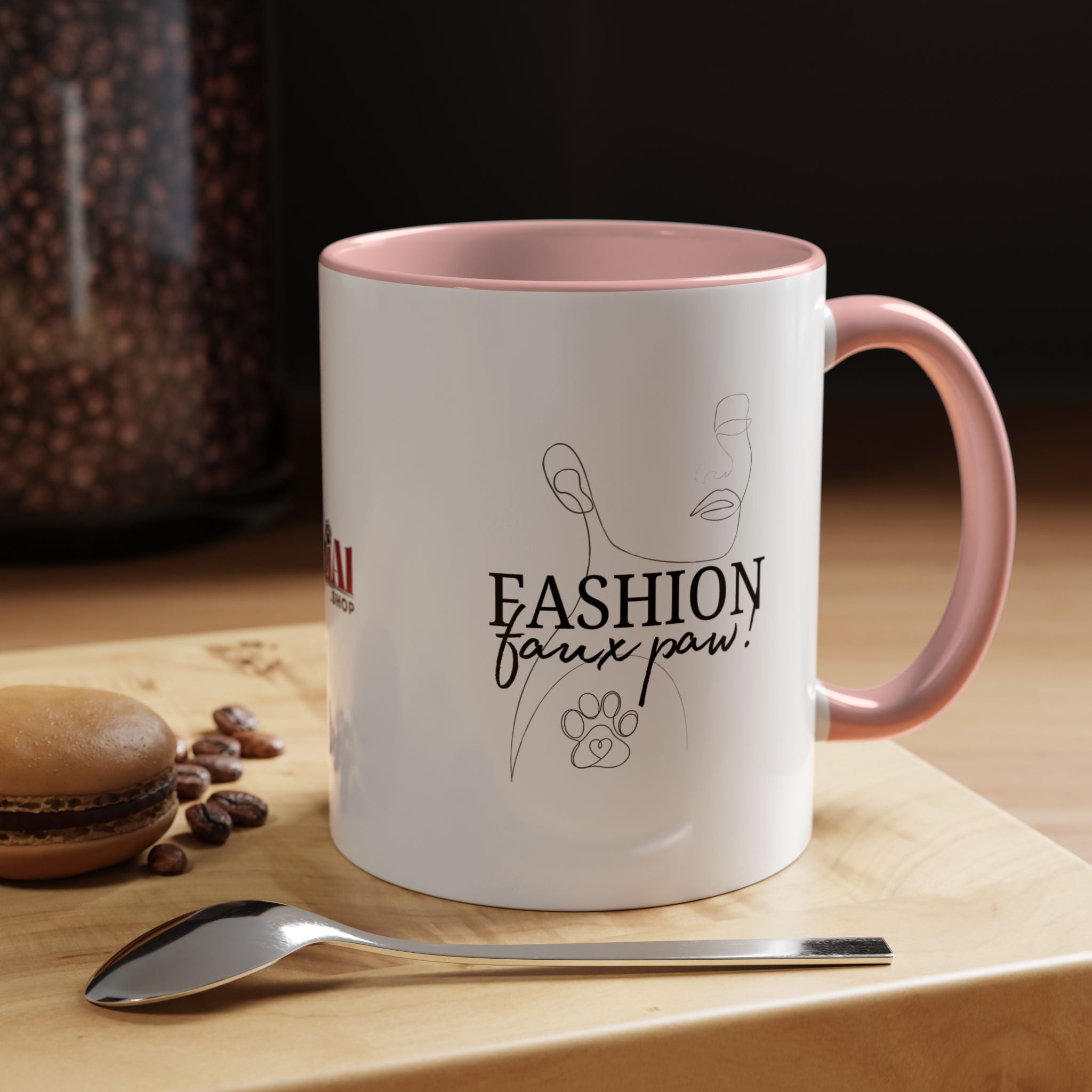 Photo depicting the ​Fashion Faux Paw Accent Coffee Mug (11, 15oz) from EpiAl's Shop.
