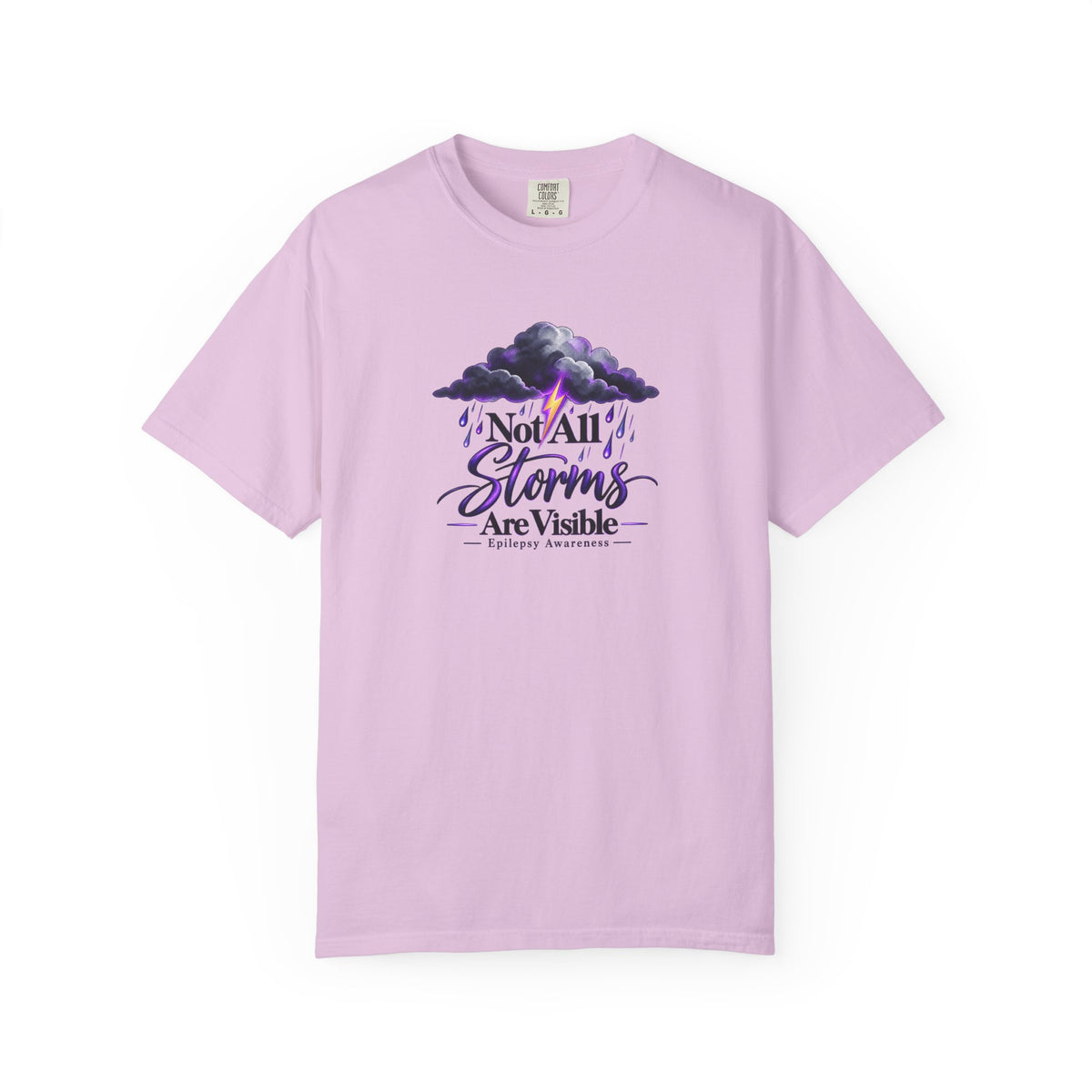 Not All Storms Are Visible Epilepsy Awareness T-Shirt | Purple Epilepsy Shirt | Comfort Colors Tee