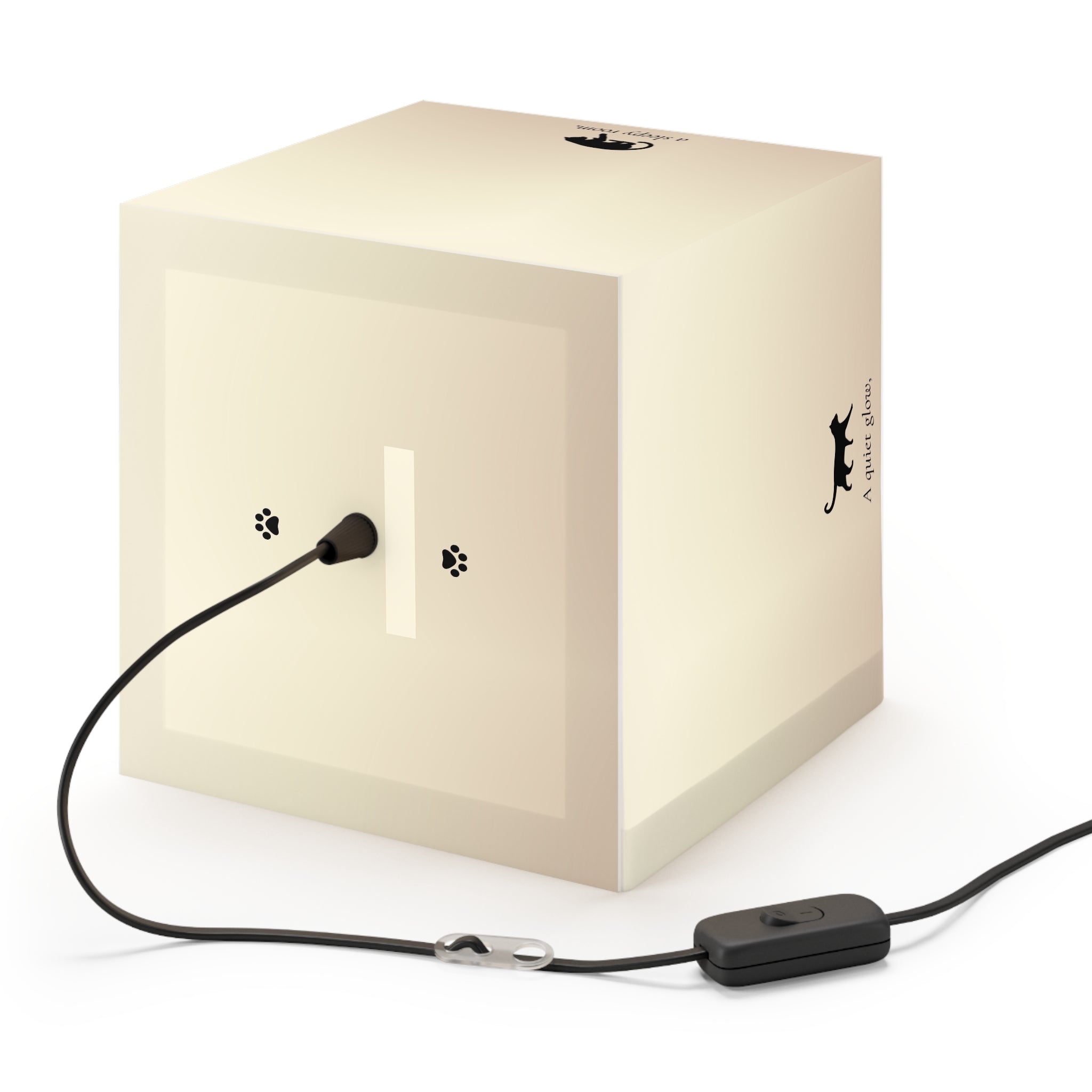 A Quiet Glow Light Cube Lamp – Cat-Inspired Bedtime Lamp | Cozy Ambient Lighting