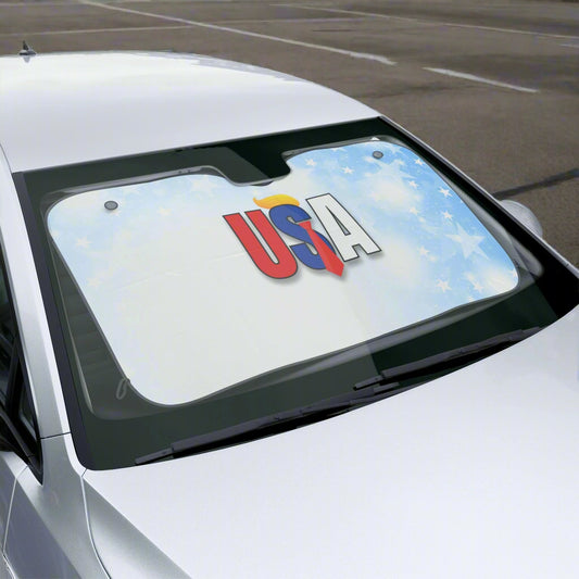 USA Trump Car Sun Shades - Sun Protection for Summer Road Trips Printify