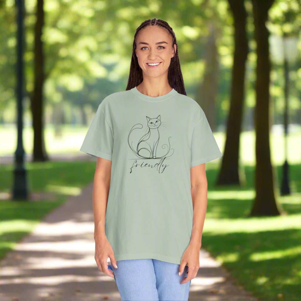 Friendly Cat Lover's Unisex Garment-Dyed T-Shirt