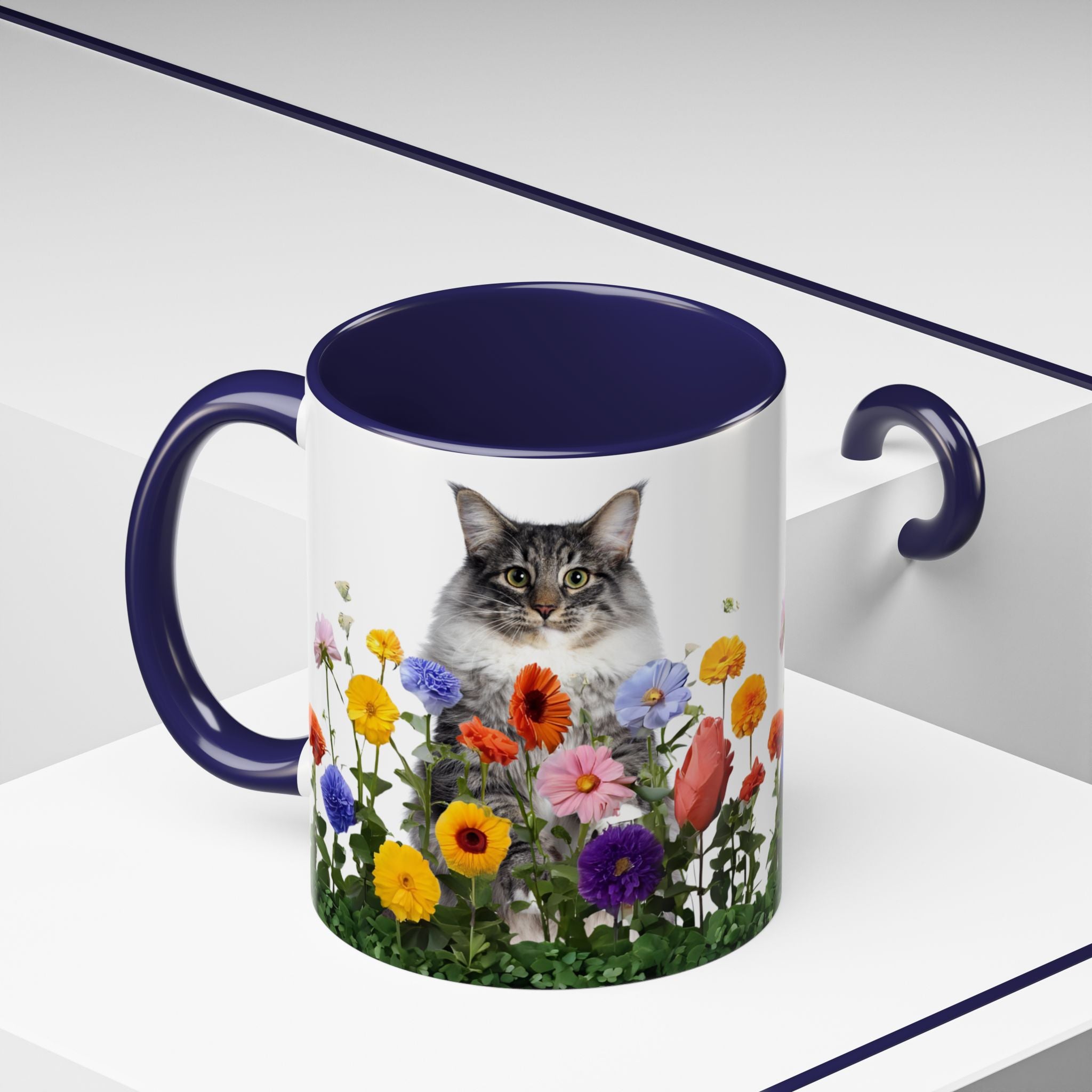 Floral Cats Coffee Mug - 11 oz/15 oz