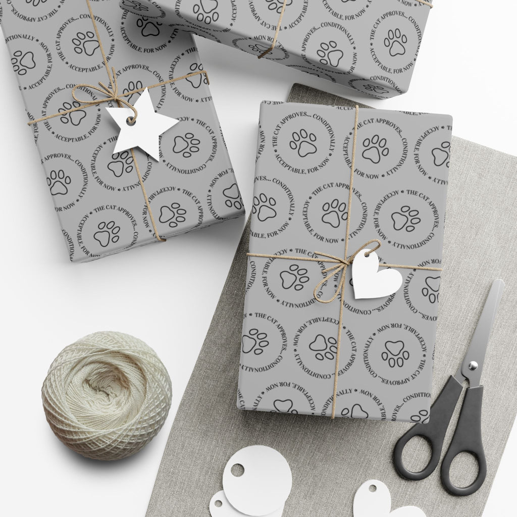 The Cat Approves Gift Wrap Paper (Cat-Themed Humor)