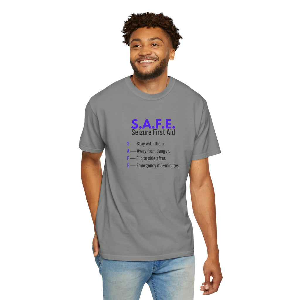 S.A.F.E. Seizure First Aid T-Shirt – Epilepsy Awareness Education Tee