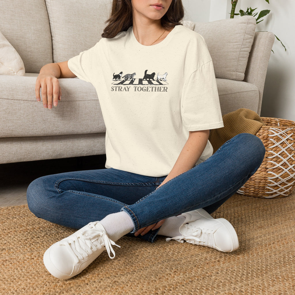 Stray Together Cat Crosswalk T-Shirt | Minimalist Cat Lover Graphic Tee