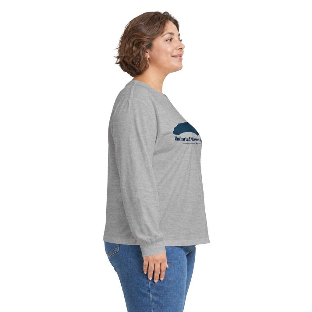 Uncharted Waters, Apparently Long Sleeve Tee | Lake Ontario Humor Shirt