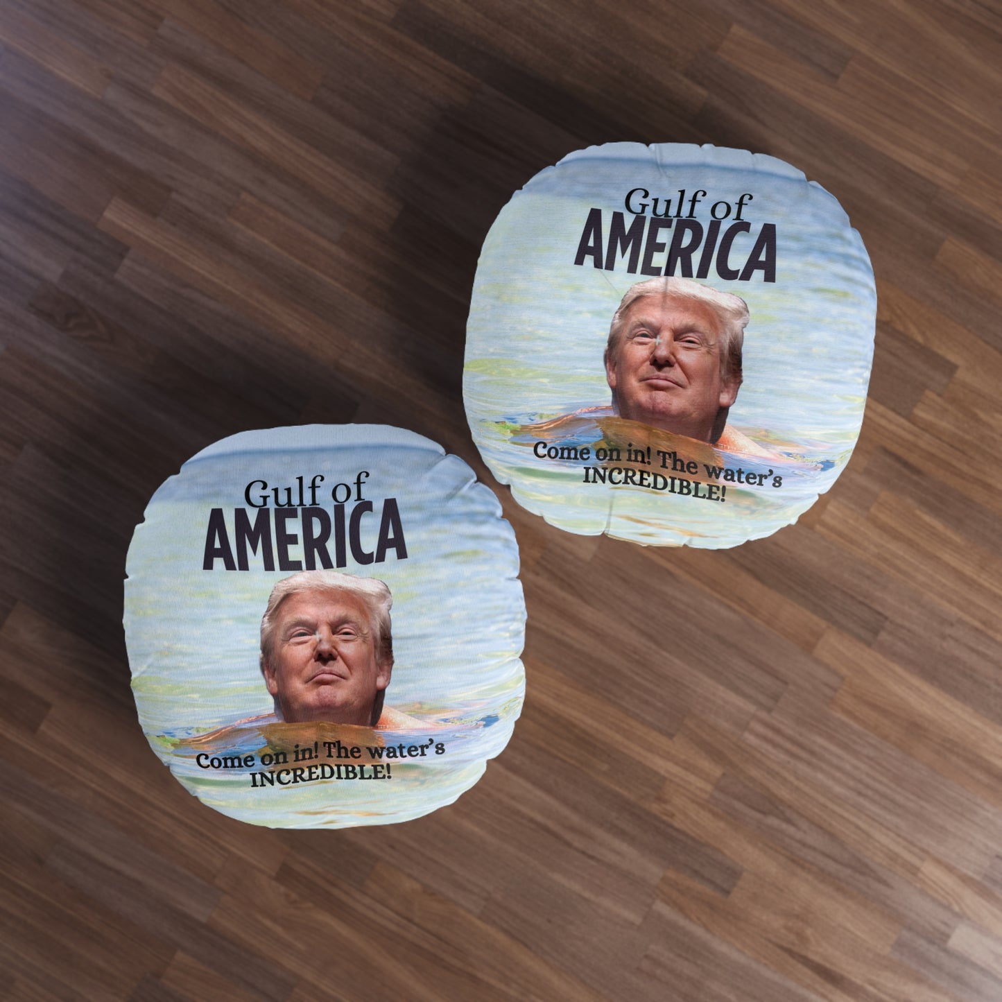 Gulf of America Tufted Floor Pillow - Fun Trump Design for Home Decor