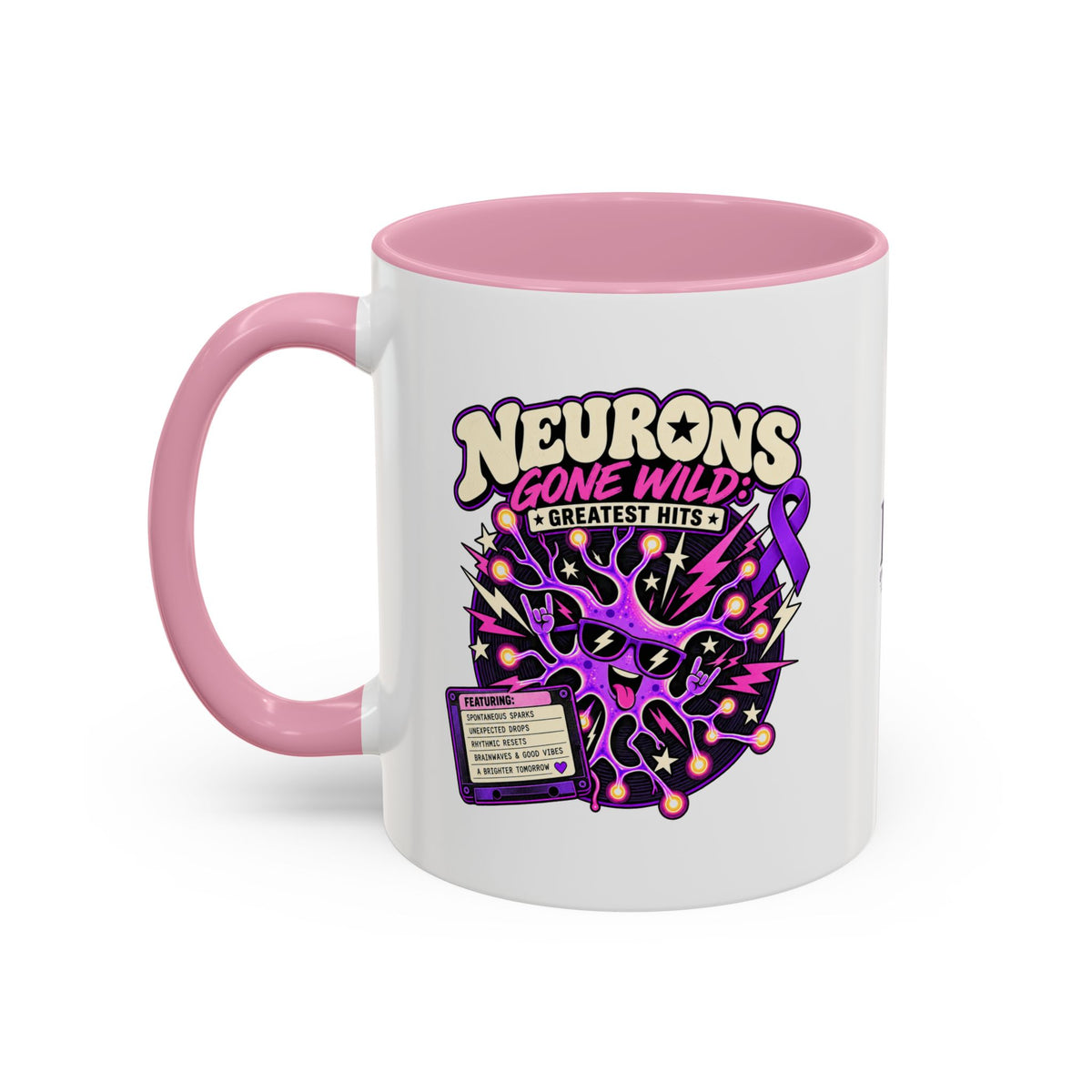 Neurons Gone Wild: Greatest Hits Epilepsy Awareness Accent Coffee Mug (11oz/15oz)