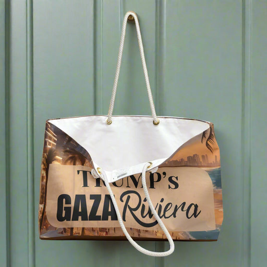 Trump's Gaza Riviera Weekender Bag Printify