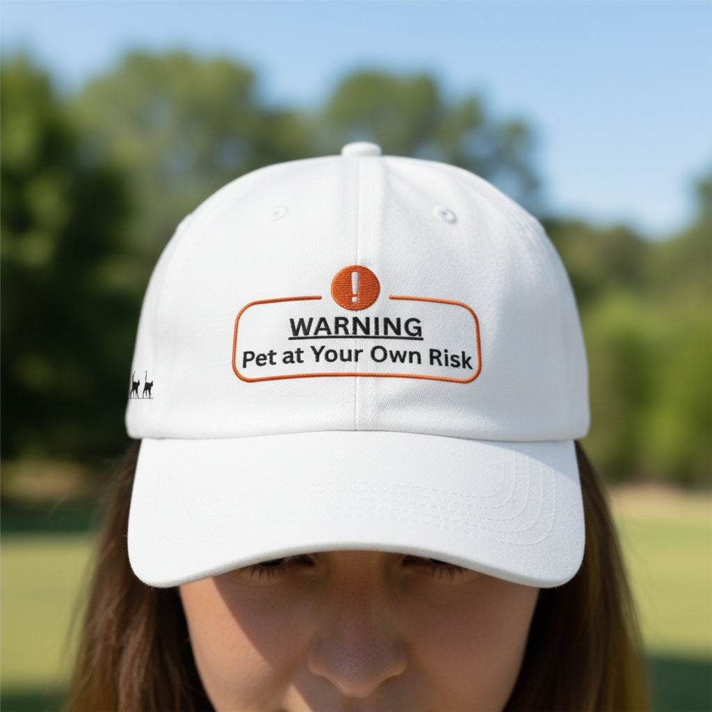 Warning: Pet at Your Own Risk Hat – Sassy Cat Embroidered Dad Cap