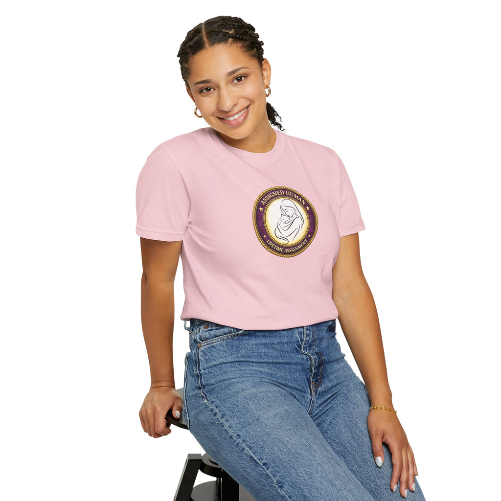 Assigned Human – Lifetime Assignment T-Shirt | Cat Lover Seal Tee