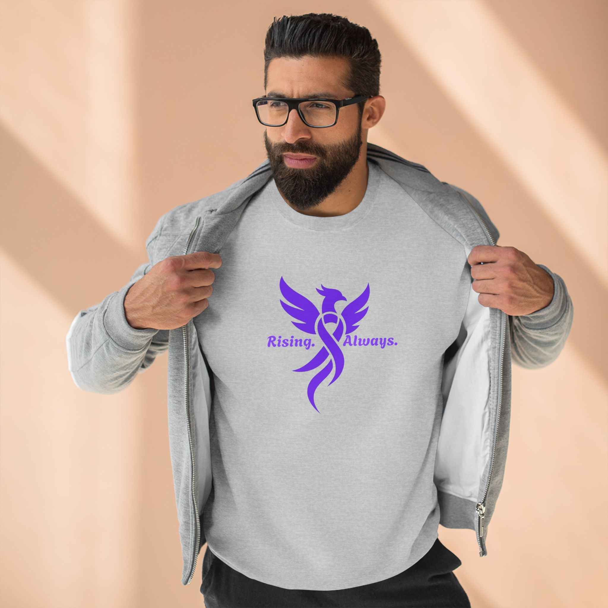 Rising Always Epilepsy Awareness Phoenix Ribbon Sweatshirt