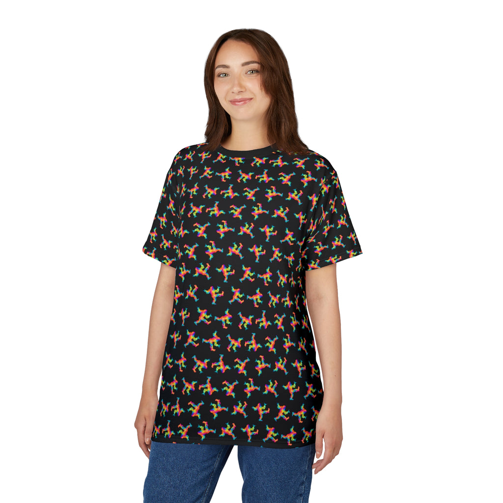 Psychedelic Bigfoot All-Over Print T-Shirt | Rainbow Sasquatch