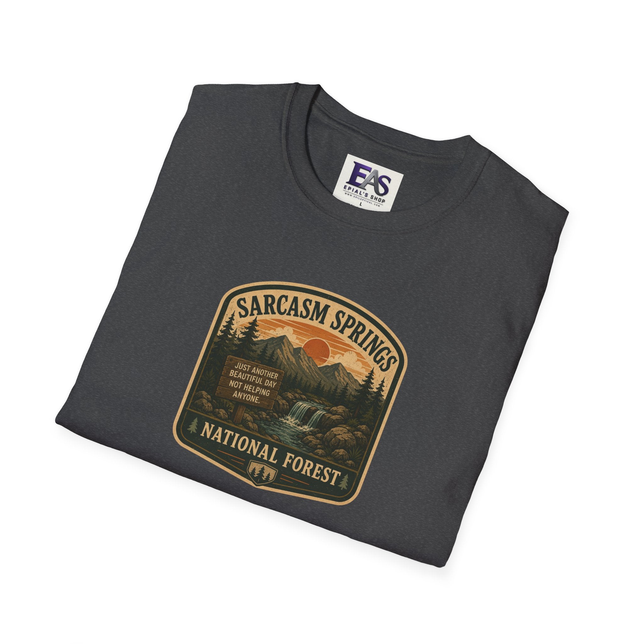 Sarcasm Springs National Forest Unisex T-Shirt | Funny Retro Outdoors Graphic Tee