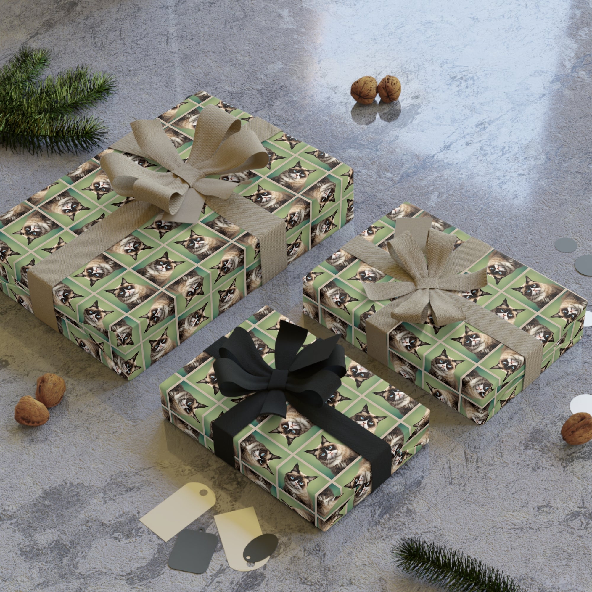 Whimsical Irritable Cat Gift Wrapping Paper Roll - Perfect for Animal Lovers