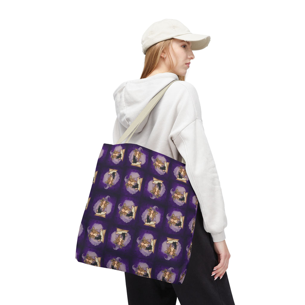Vibrant Witchy Cat Lady Tote Bag