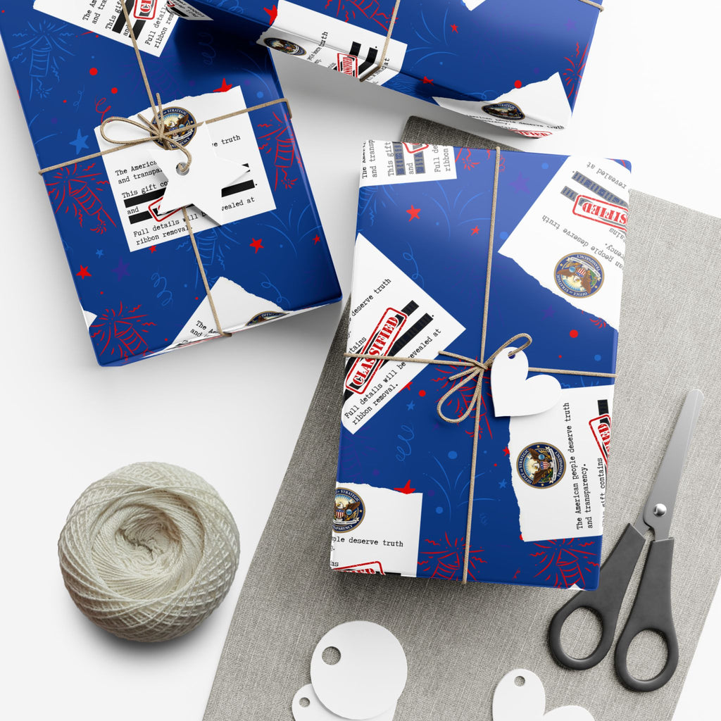 Classified Documents All-Occasion Gift Wrap – Redacted Files Political Satire Wrapping Paper