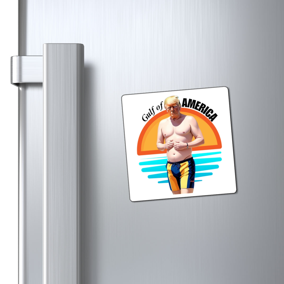 Humorous Gulf of America Magnet featuring Beach Trump