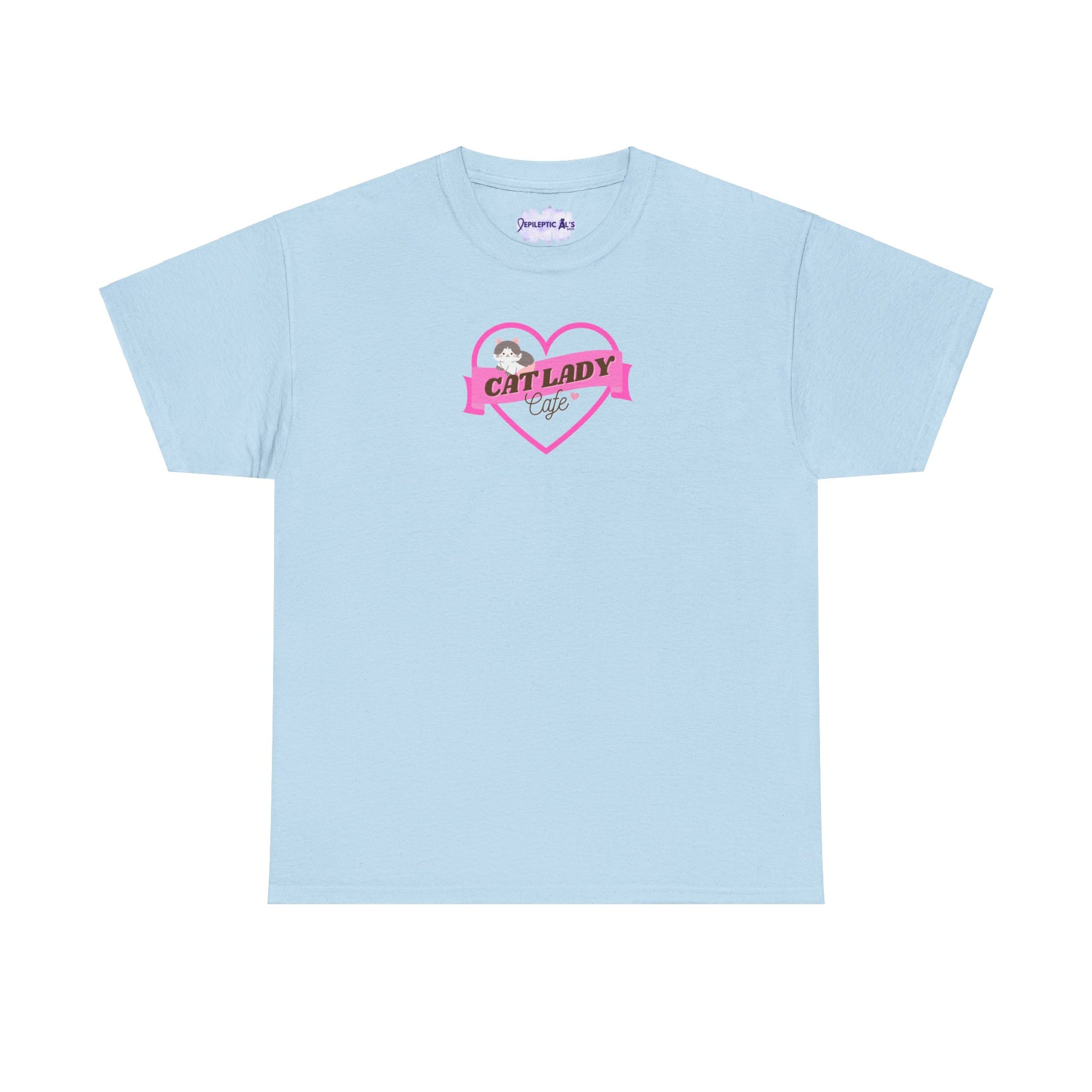 Cat Lady Cafe Unisex Heavy Cotton Tee - T - Shirt - Epileptic Al’s Shop