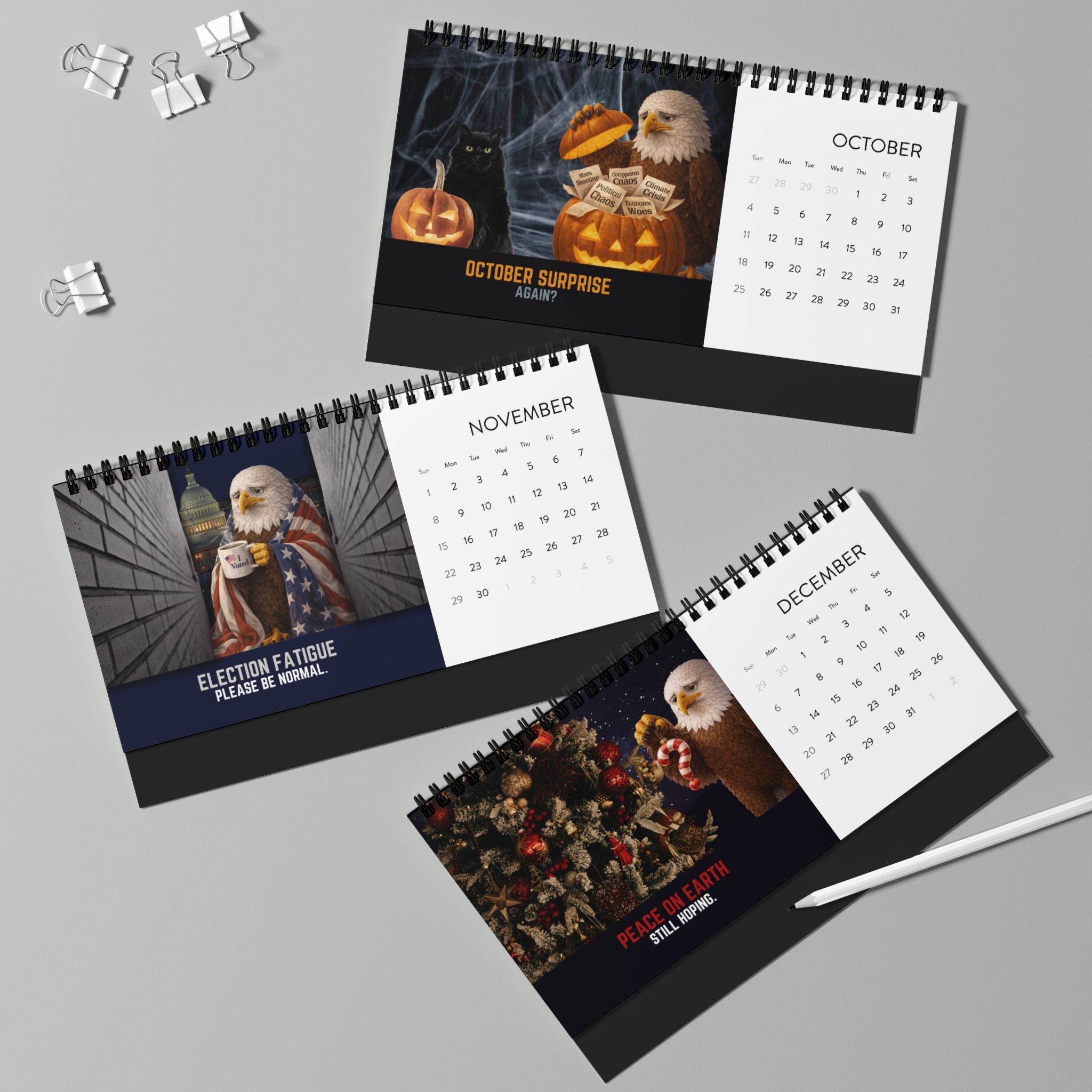 Feathers & Facts: Concerned Eagle Energy – 2026 Desk Calendar